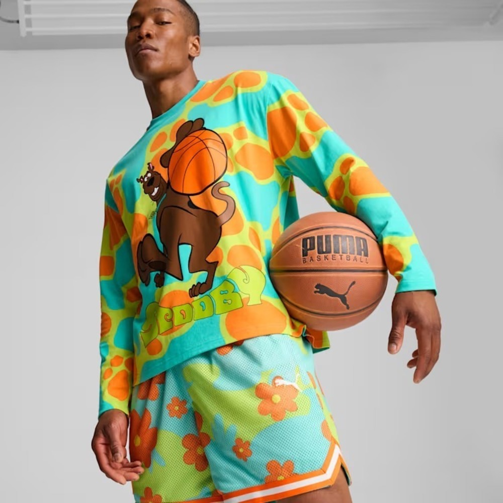 Puma Lamelo Scooby Doo Longsleeve Aquatic‎ Lime Smash AOP Rare Men Sz 2XL